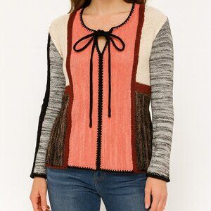 Design Lab Lord & Taylor Coral and Cream sweater